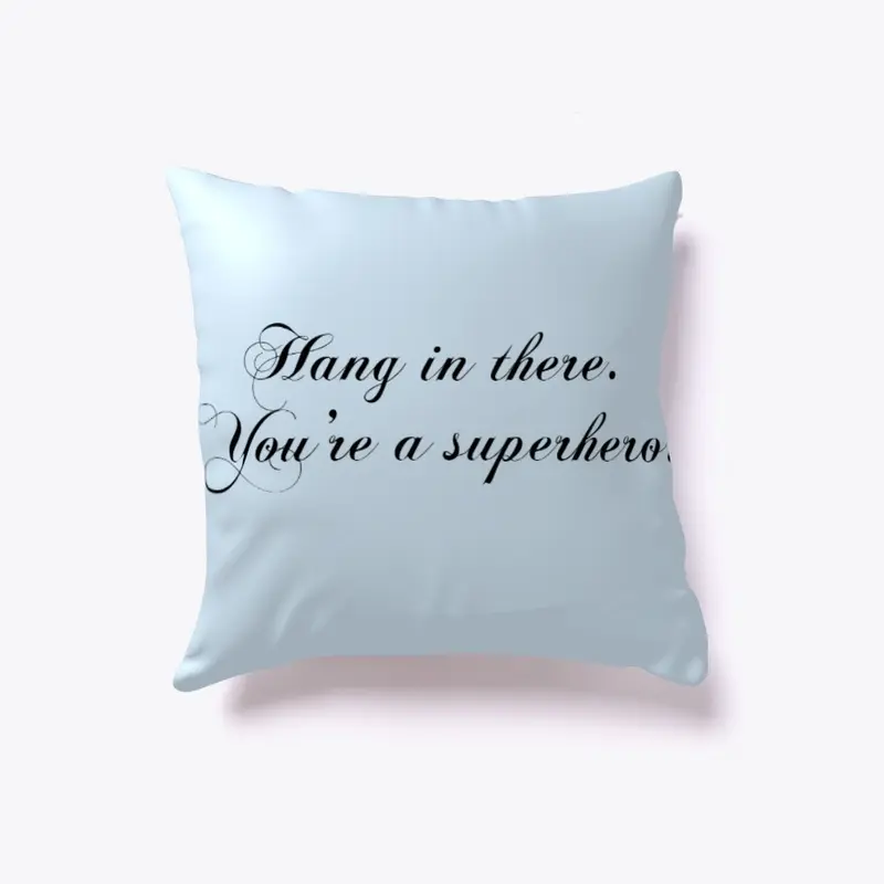 Superhero accent pillows black print